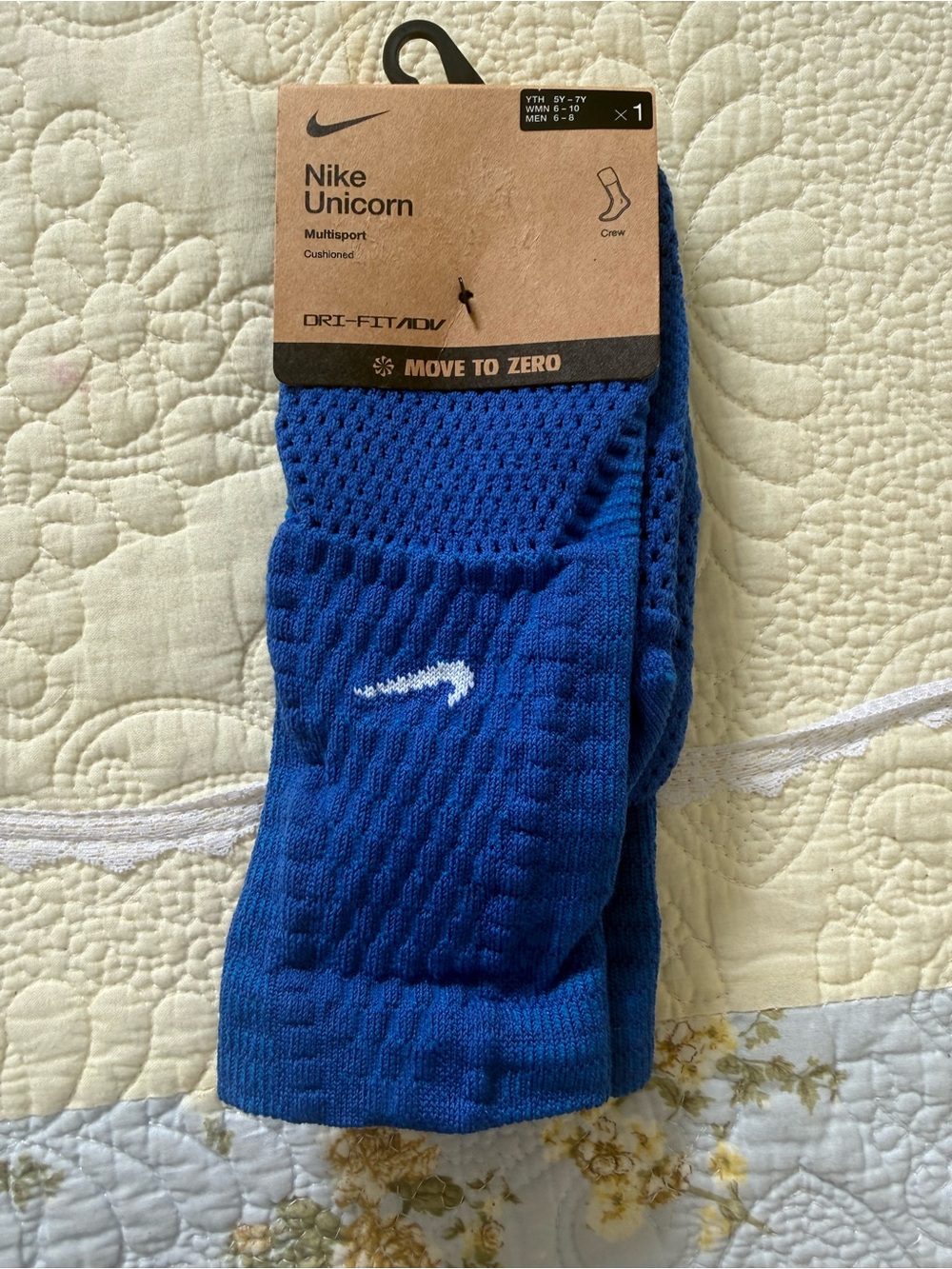 Nike Kids Crew Socks - Blue with White Swoosh